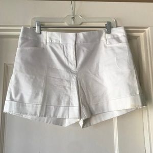Express editor white linen shorts